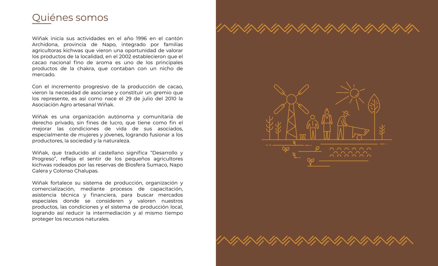 Quiénes somos page with the association's history and a line illustration