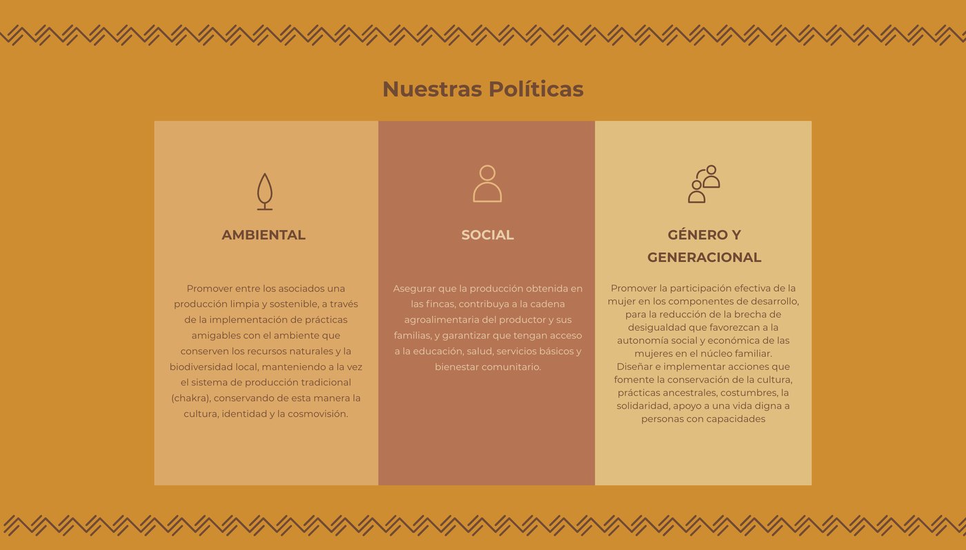 Nuestras políticas section: environmental, social, and gender and generational